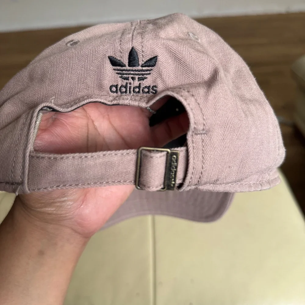 Adidas Originals Trefoil‎ Relaxed Strapback Hat Dusty Rose Pink Herringbone Cap